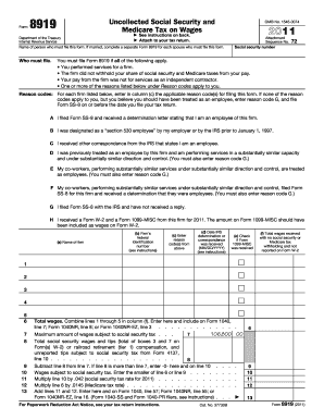 Form 8919 Social Security and Medicare Tax on Wages