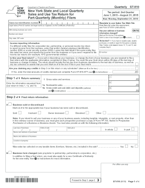 New York State Quarterly Sales and Use Tax Return