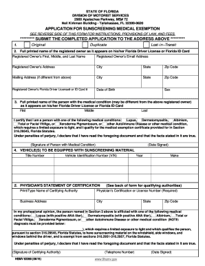 Florida Sunscreening Medical Exemption Application