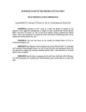 DC Landlord Tenant Complaint Form