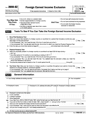 Form 2555-EZ Foreign Earned Income Exclusion