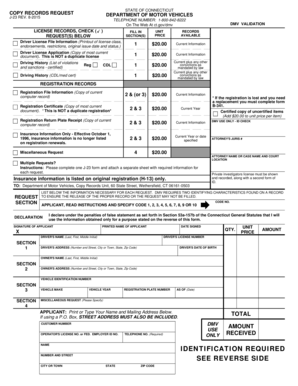 Connecticut DMV Copy Records Request Form