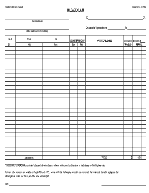 Mileage Claim Form