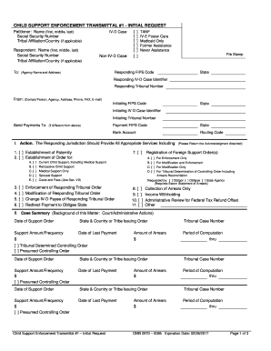 Child Support Enforcement Transmittal Form