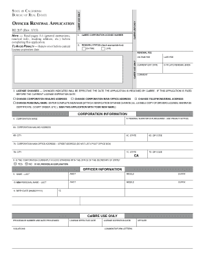 California Real Estate Officer Renewal Application