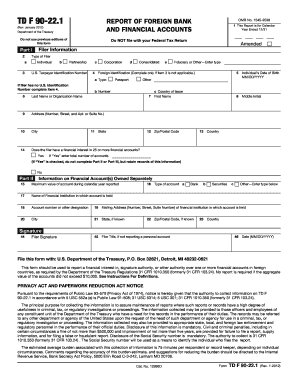 TD F 90-22.1 Report of Foreign Bank