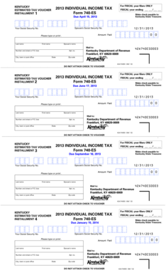 Kentucky 2013 Individual Income Tax Estimated Tax Voucher