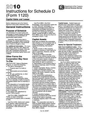 Instructions for Schedule D (Form 1120)