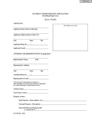 Kansas Payment Under Protest Application