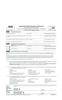 Form 8836 Qualifying Children Residency Statement