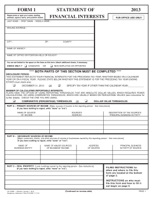 Florida Statement of Financial Interests Form 1