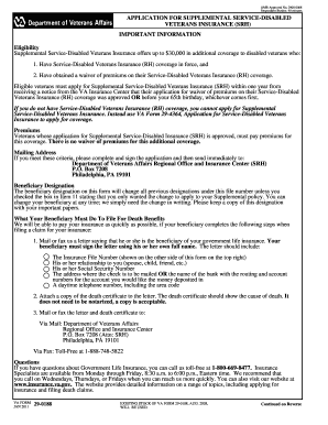 Application for Supplemental Service-Disabled Veterans Insurance