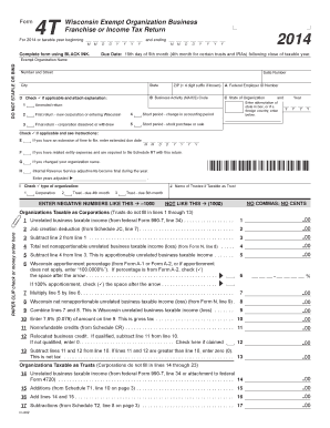 Wisconsin Exempt Organization Business Tax Return