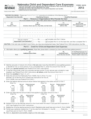Nebraska Child and Dependent Care Expenses Form 2441N