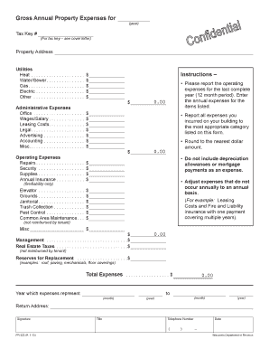 Wisconsin Property Expense and Rent Roll Form