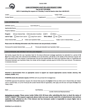 Loan Extension & Rate Re-Lock Request Form