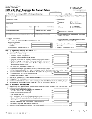 Michigan Business Tax Annual Return