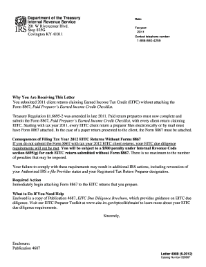IRS Notice on Form 8867 Requirement