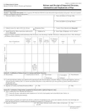 ATF Form 6A Importation Release and Receipt