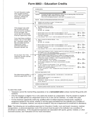 Education Credits Form 8863