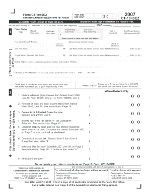 Connecticut Resident EZ Income Tax Return
