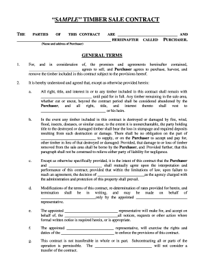 Timber Sale Contract