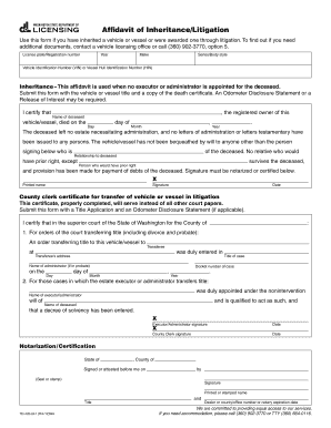 Affidavit of Inheritance/Litigation