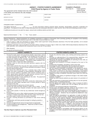 California Foster Parents Agreement