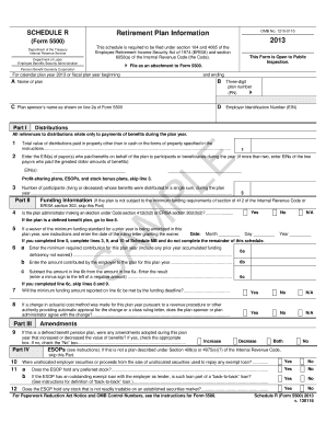 Schedule R Retirement Plan Information Form 5500