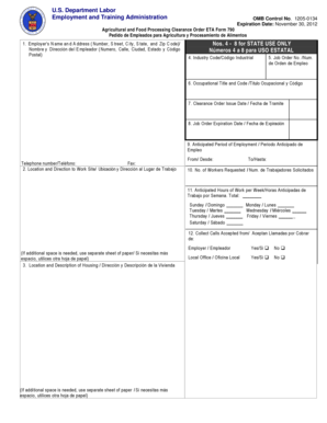 Agricultural and Food Processing Clearance Order