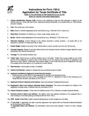 Texas Certificate of Title Application