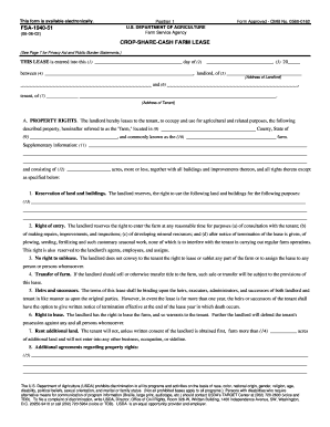Crop-Share-Cash Farm Lease