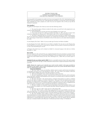 District of Columbia Homeowner and Rental Property Tax Credit