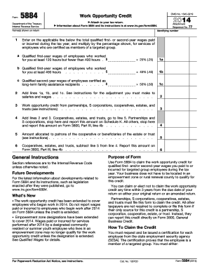 IRS Form 5884 Work Opportunity Credit