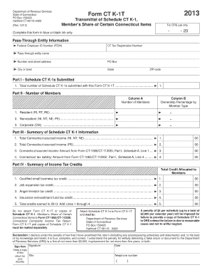 Connecticut Form CT K-1T 2013