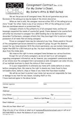 Consignment Contract