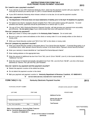Kentucky Form 740-V Payment Voucher