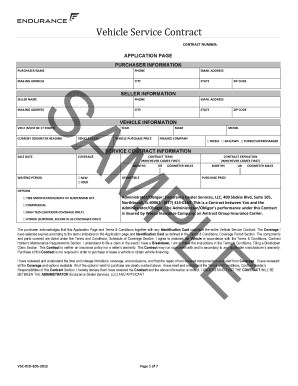 Vehicle Service Contract Agreement
