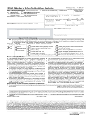 HUD/VA Addendum to Uniform Residential Loan Application