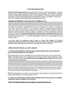 Lead Disclosure Form