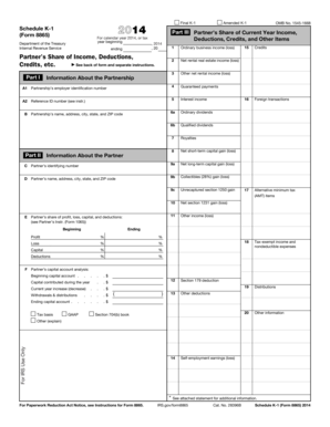 Schedule K-1 Form 8865