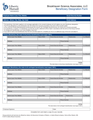 Beneficiary Designation Form