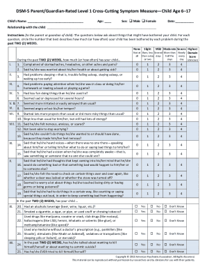 Dsm 5 cross cutting symptom measure pdf form