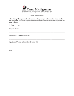Social Media Photo Release Form Template