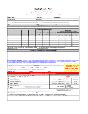 Fillable Online Rigging Service Form Fax Email Print - pdfFiller