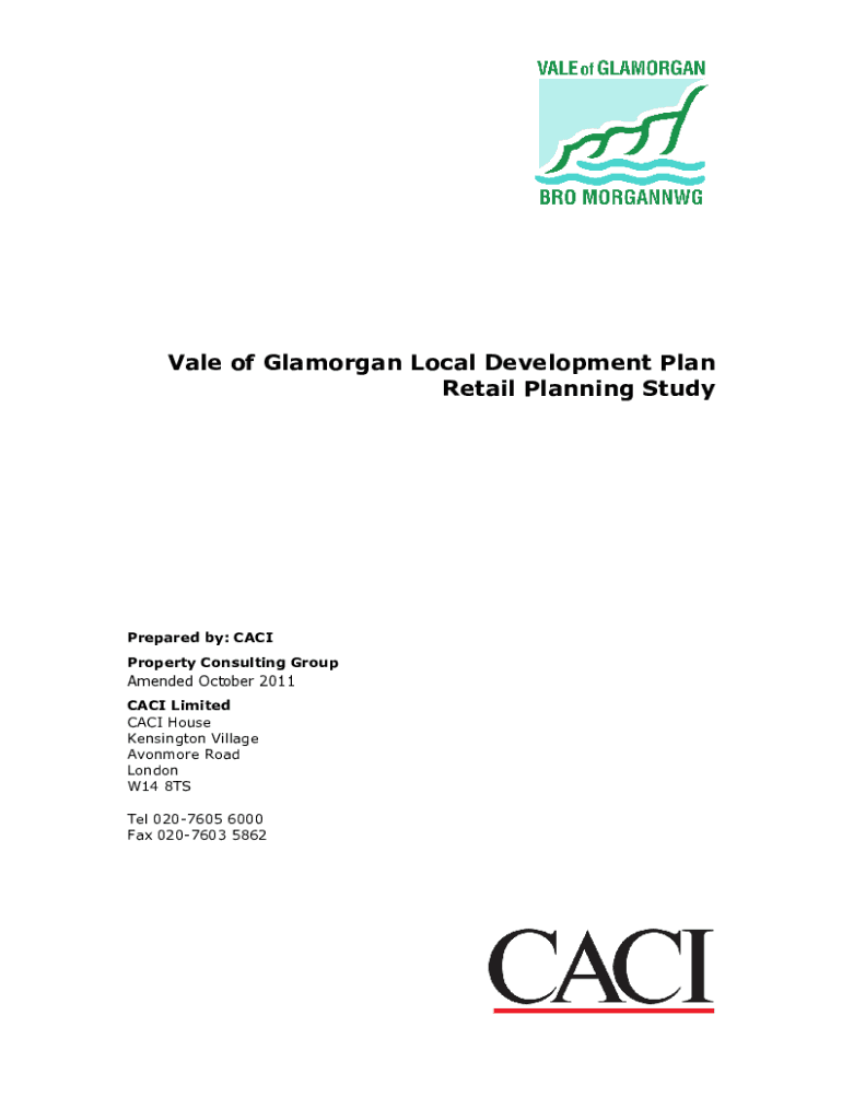 Fillable Online Vale of Local Development Plan Retail Fax