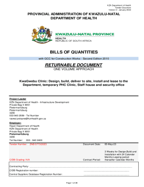 KZN Department of Health Tender Document Version 3