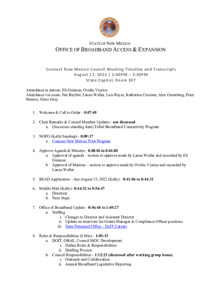 Fillable Online Office of Broadband Access and Expansion Announces