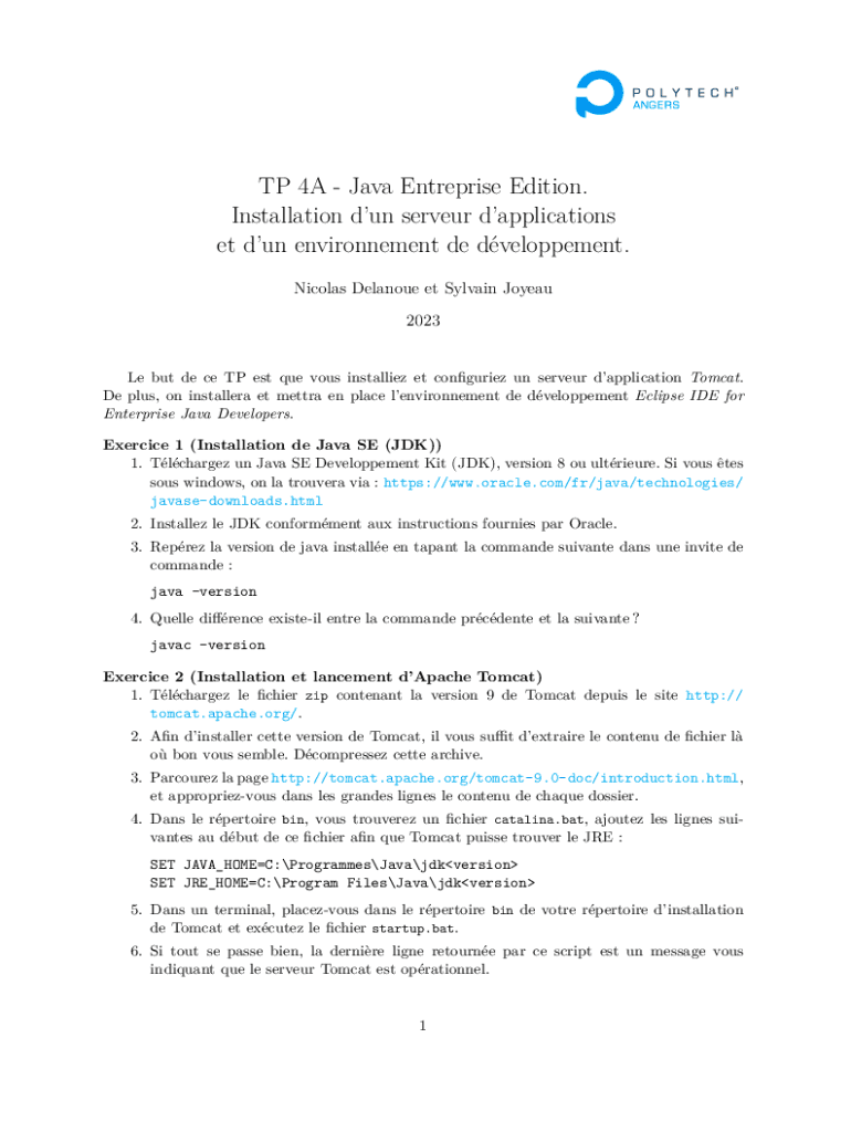 Remplissable En Ligne perso-laris univ-angers TP 4A - Java Entreprise ...