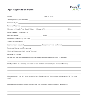 Fillable Online Agri Application Forms Fax Email Print - pdfFiller